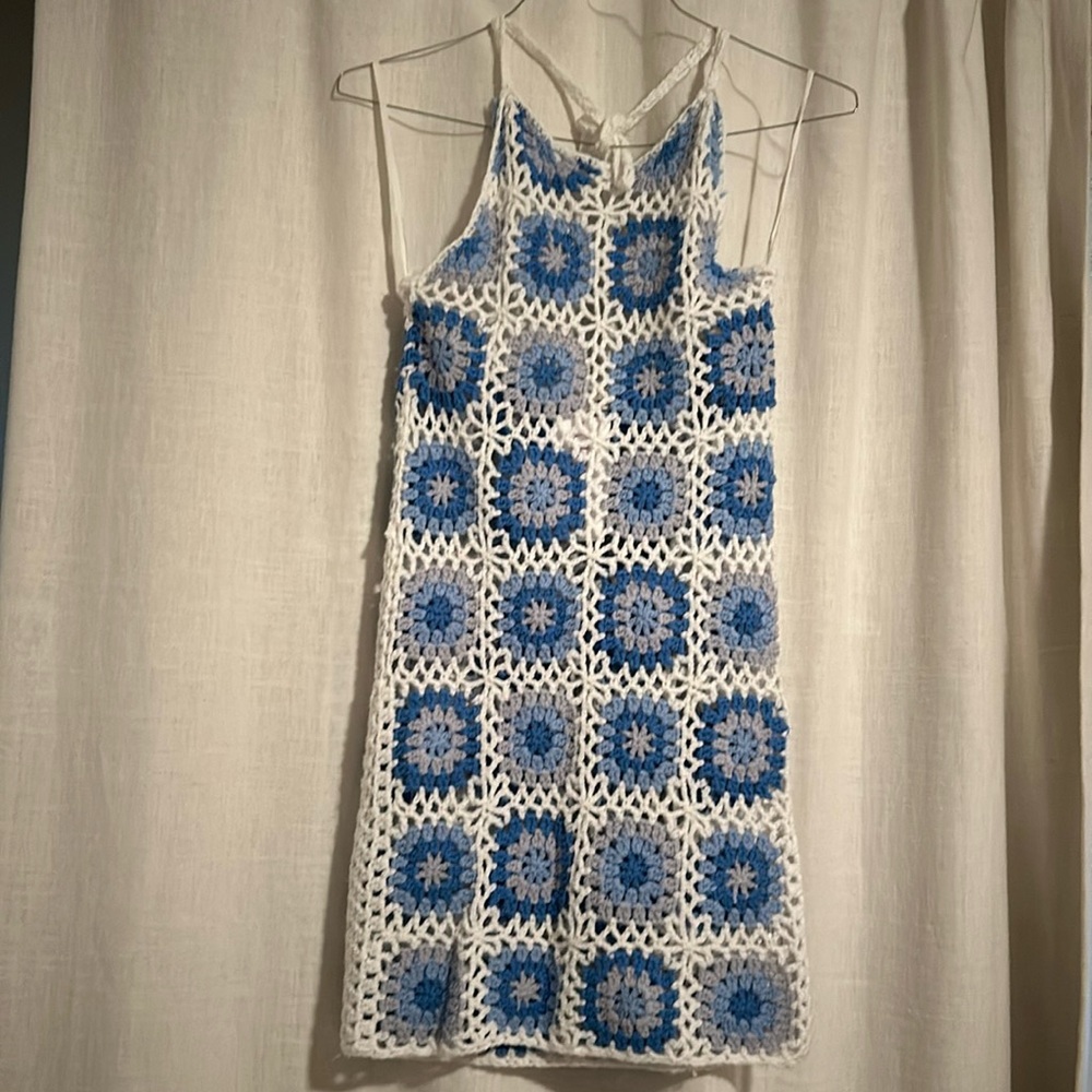 Blue knit Dress